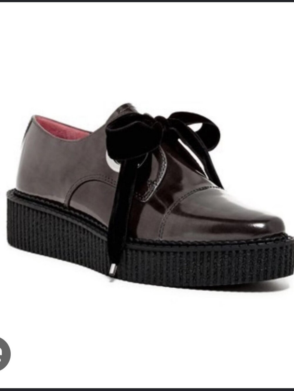 Marc by Marc Jacobs Black Leather Platform Oxford with Velvet Bow